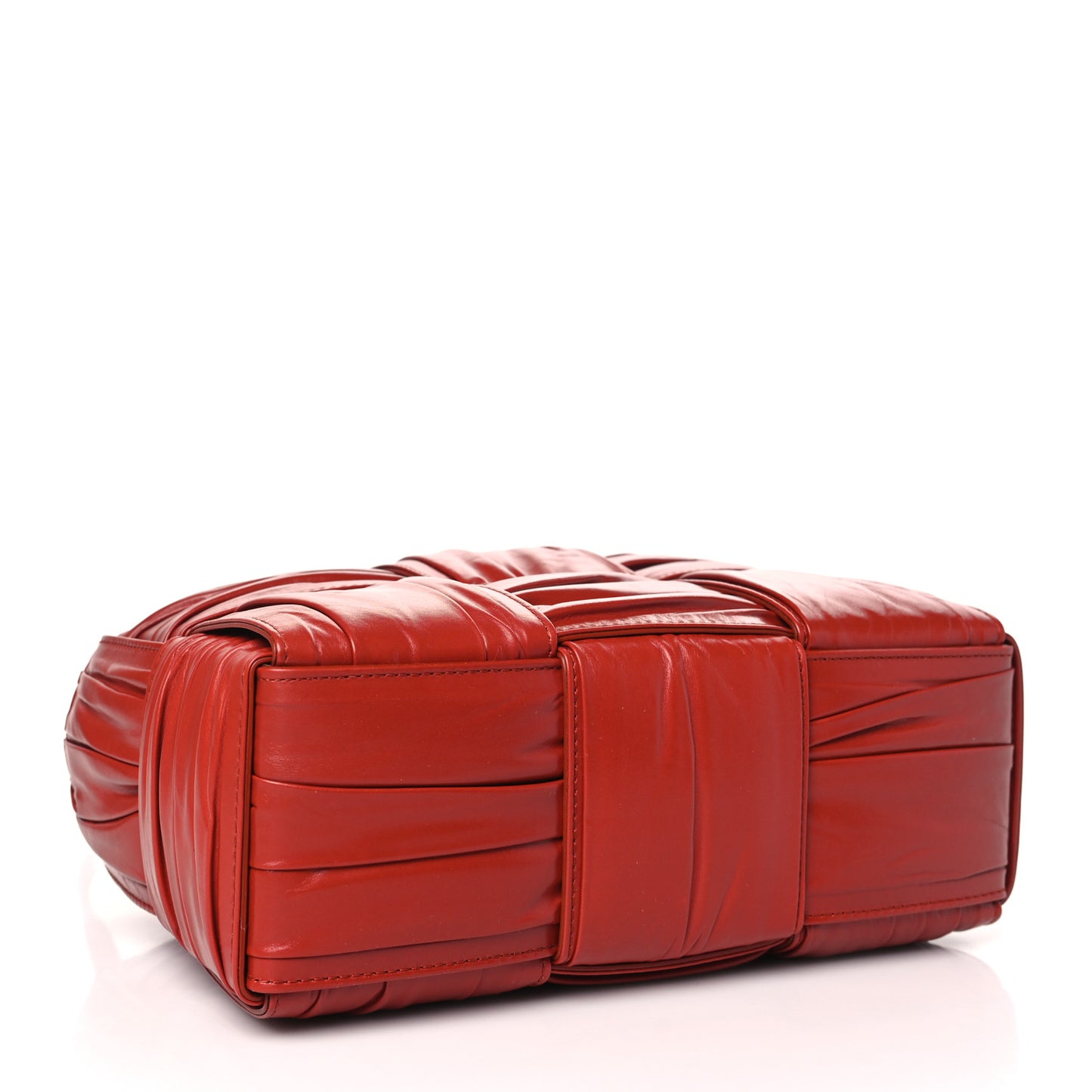 Foulard Intrecciato Pleated Mini Arco Tote Red