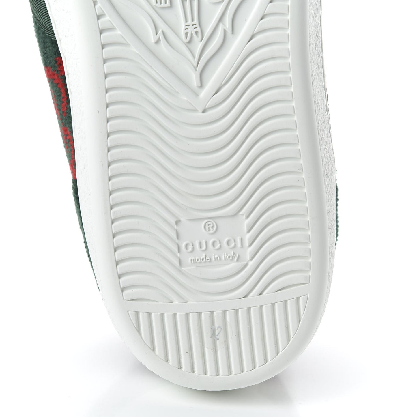 Covered Wool Big GG Monogram Mens Sneaker 12 Green Red