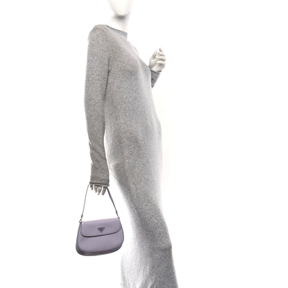Prada Spazzolato Cleo Flap Shoulder Bag Fiordaliso 2 of 9