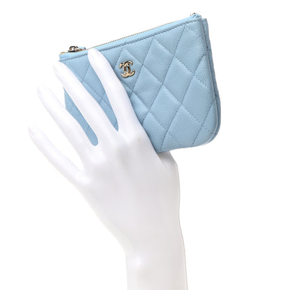 Chanel Iridescent Caviar Quilted Small Cosmetic Case Light Blue 2 of 8