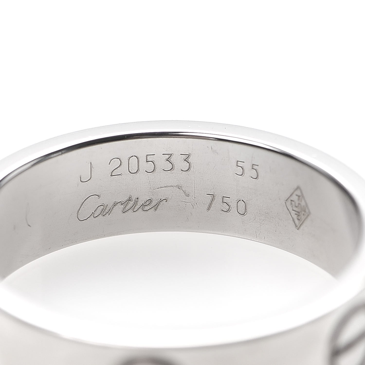 Cartier 18K White Gold 5.5mm LOVE Ring 55 7.25 4 of 4