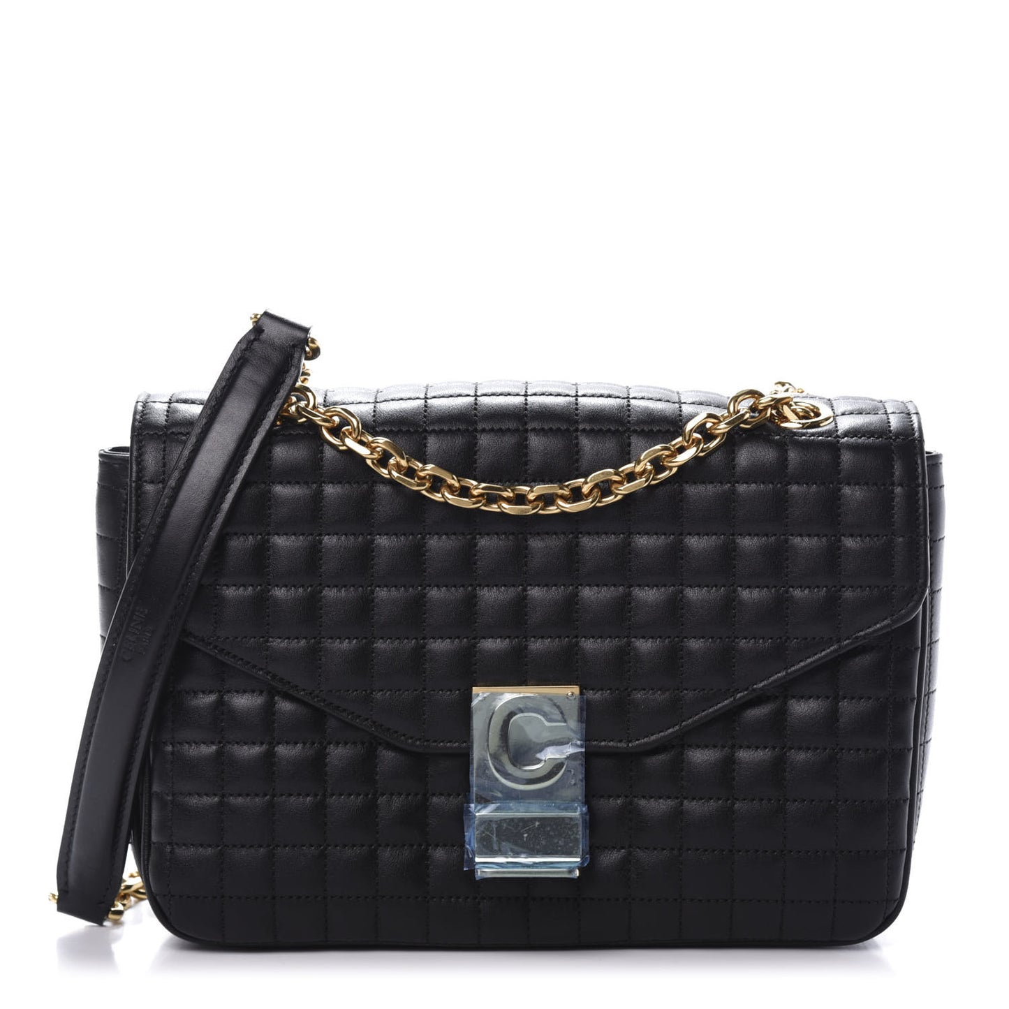 Calfskin Quilted Medium C Bag Black