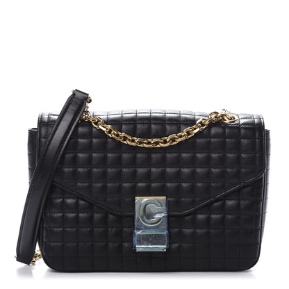 Celine Calfskin Quilted Medium C Bag Black 1 of 9