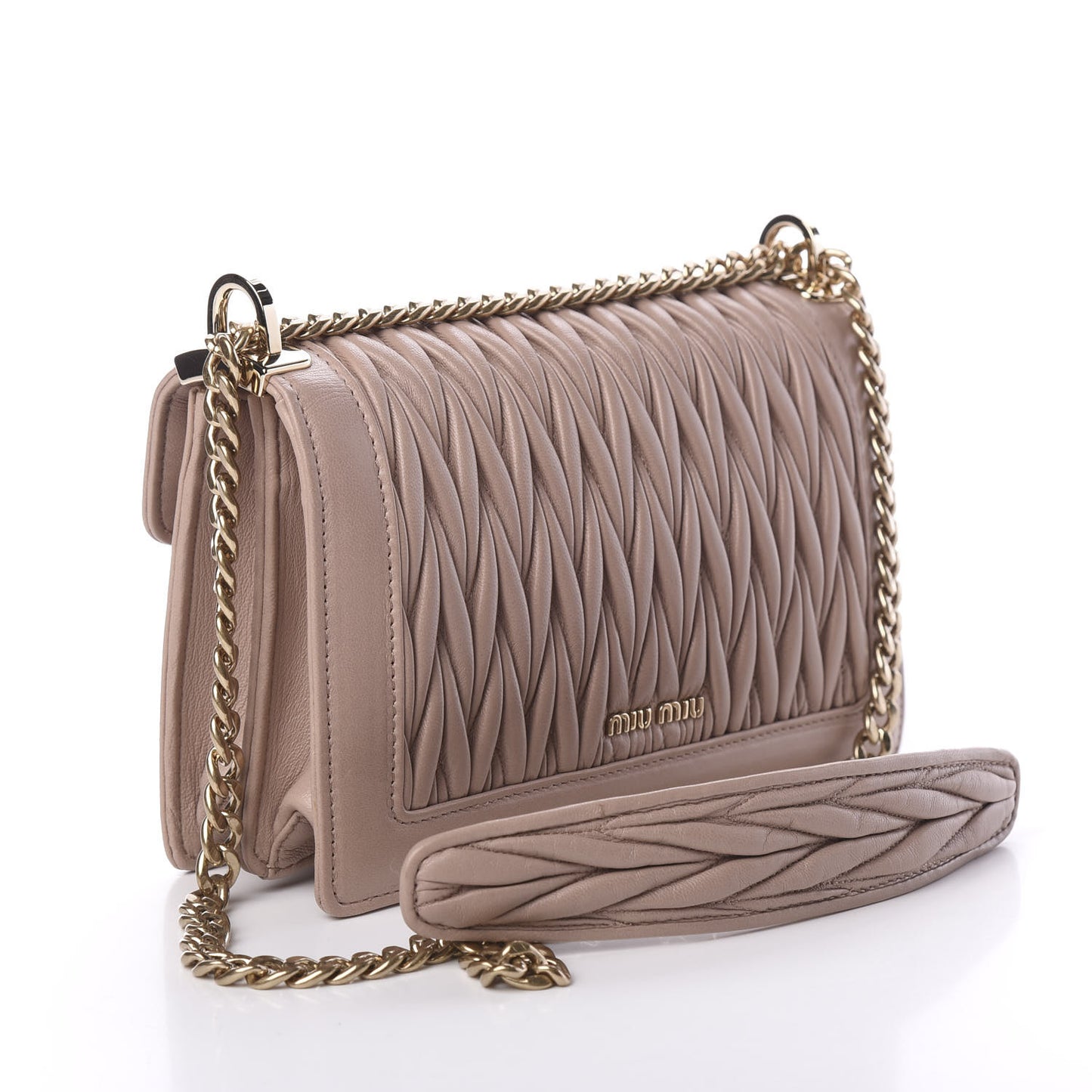 Lambskin Confidential Matelasse Chain Shoulder Bag Cipria