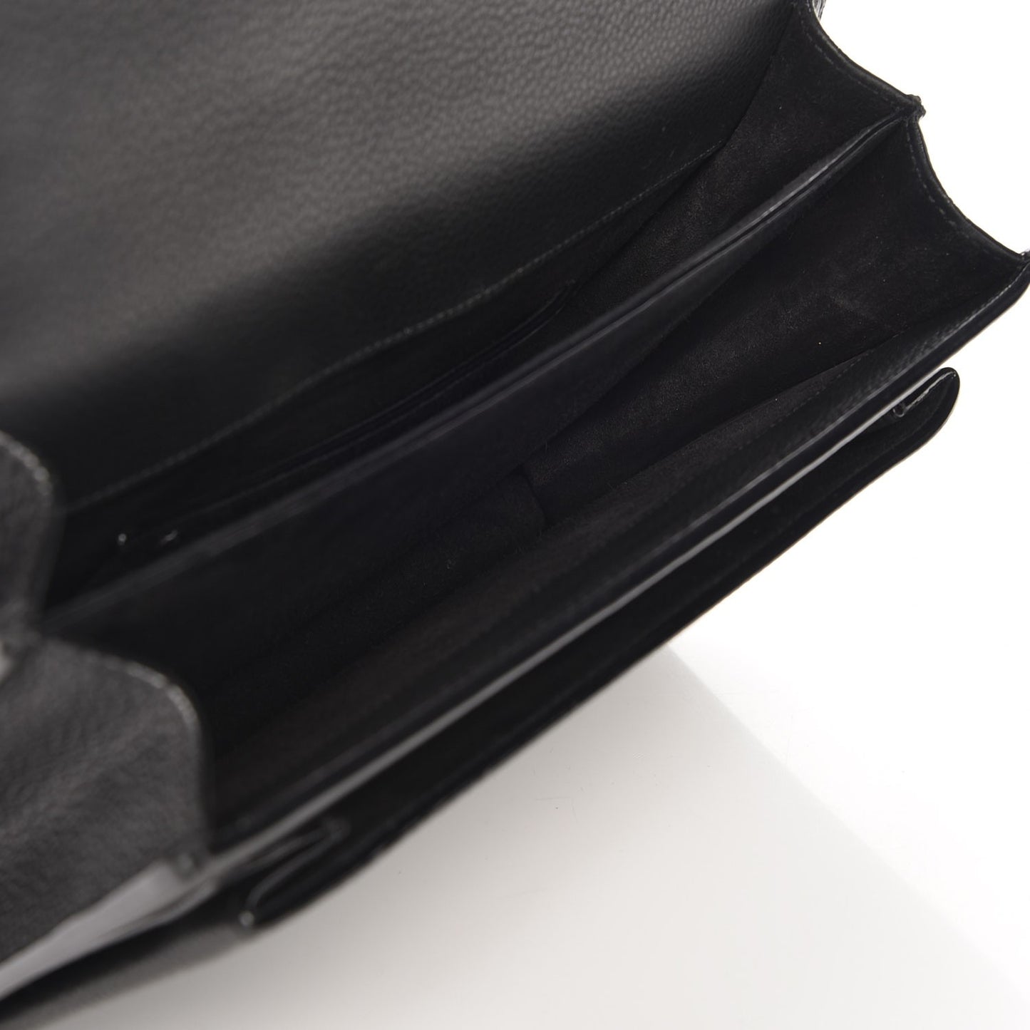 Grained Calfskin Monogram Sunset Satchel Black
