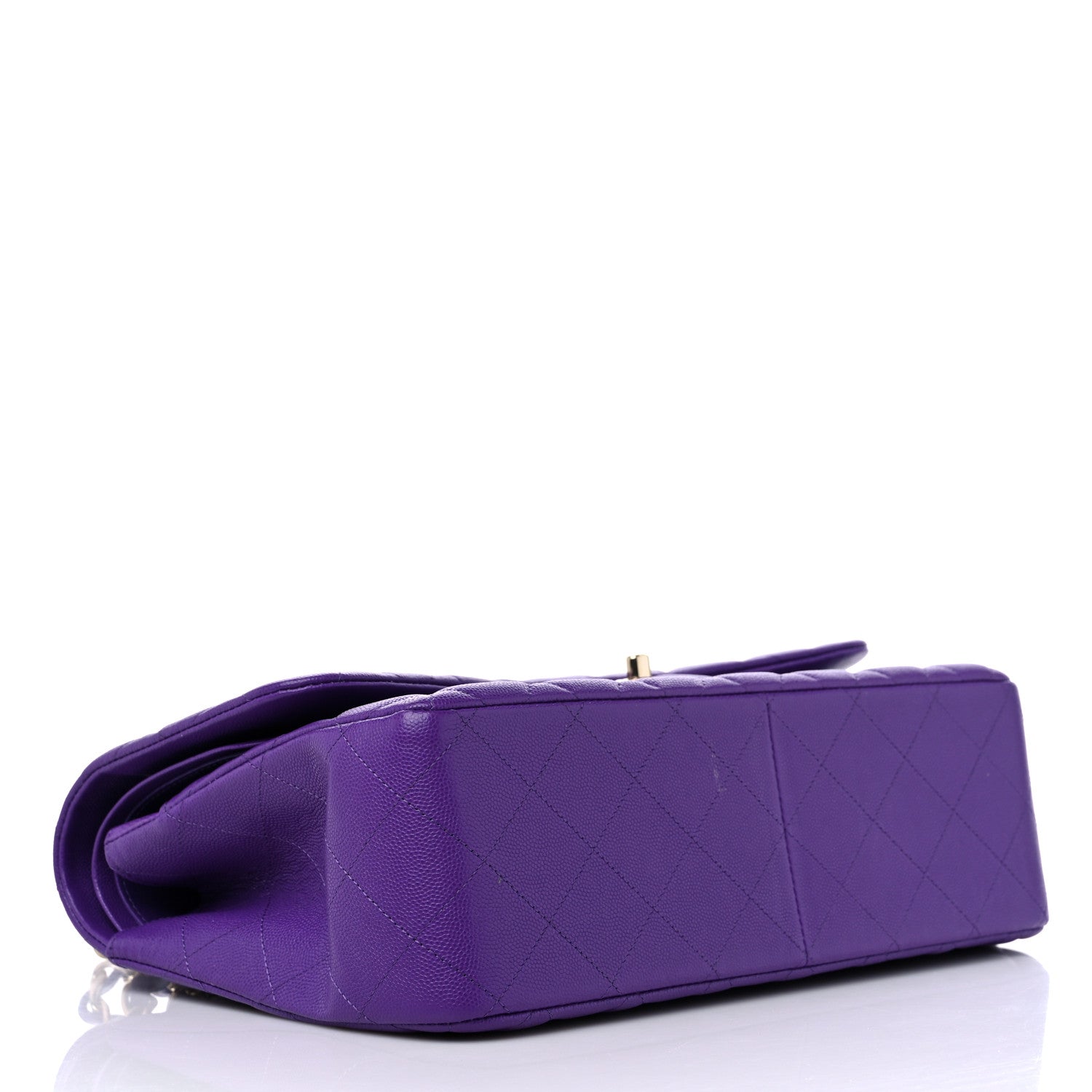 Chanel Caviar Quilted Jumbo Double Flap Dark Purple 4 of 12