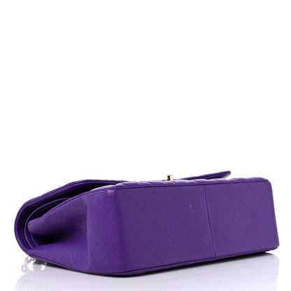 Chanel Caviar Quilted Jumbo Double Flap Dark Purple 4 of 12