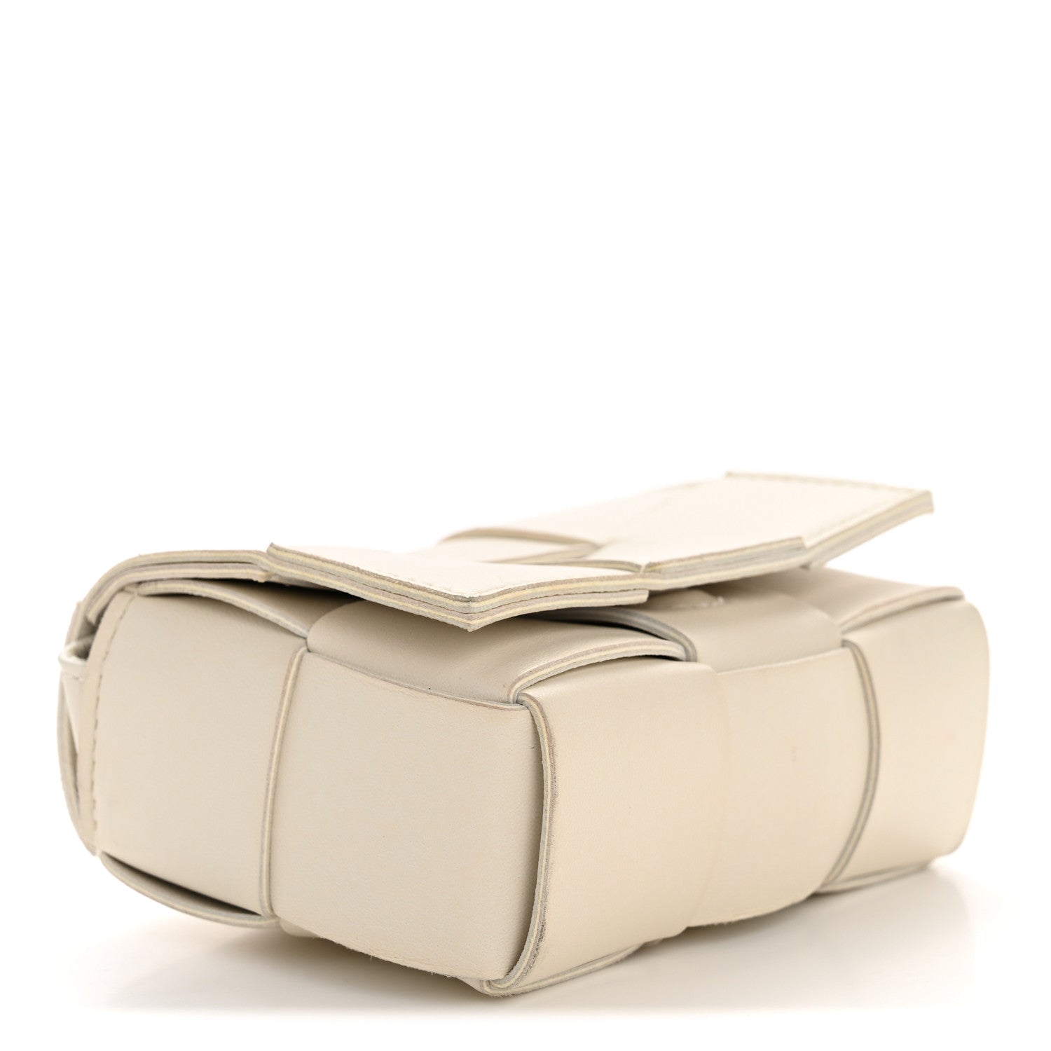 Bottega Veneta Lambskin Maxi Intrecciato Extra Mini Cassette Crossbody Bag White 8 of 11