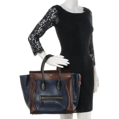 Celine Smooth Calfskin Mini Tri-Color Luggage Navy 2 of 10