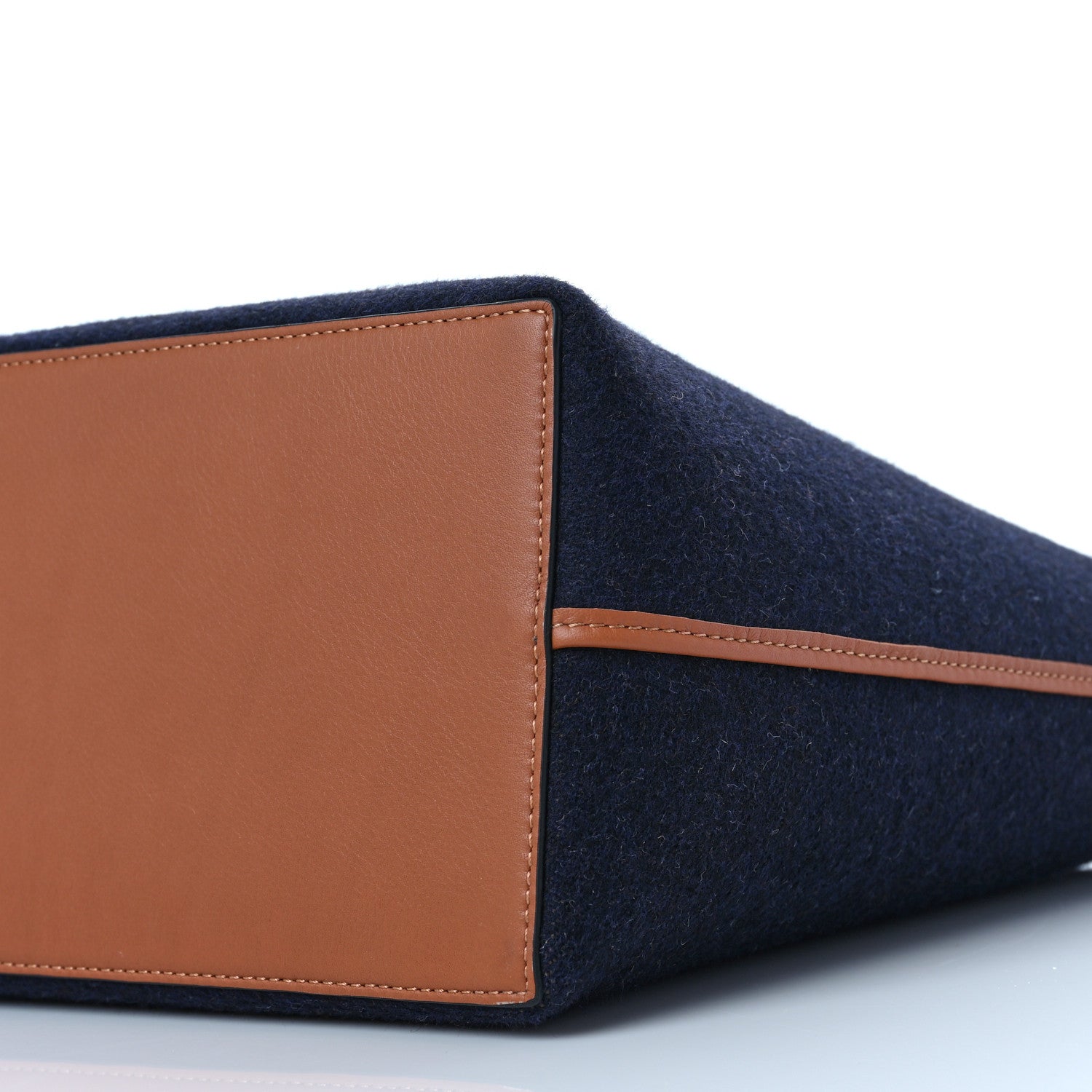 Loewe Wool Calfskin Small Love Anagram Tote Navy Tan 8 of 8