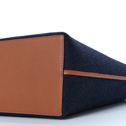Loewe Wool Calfskin Small Love Anagram Tote Navy Tan 8 of 8