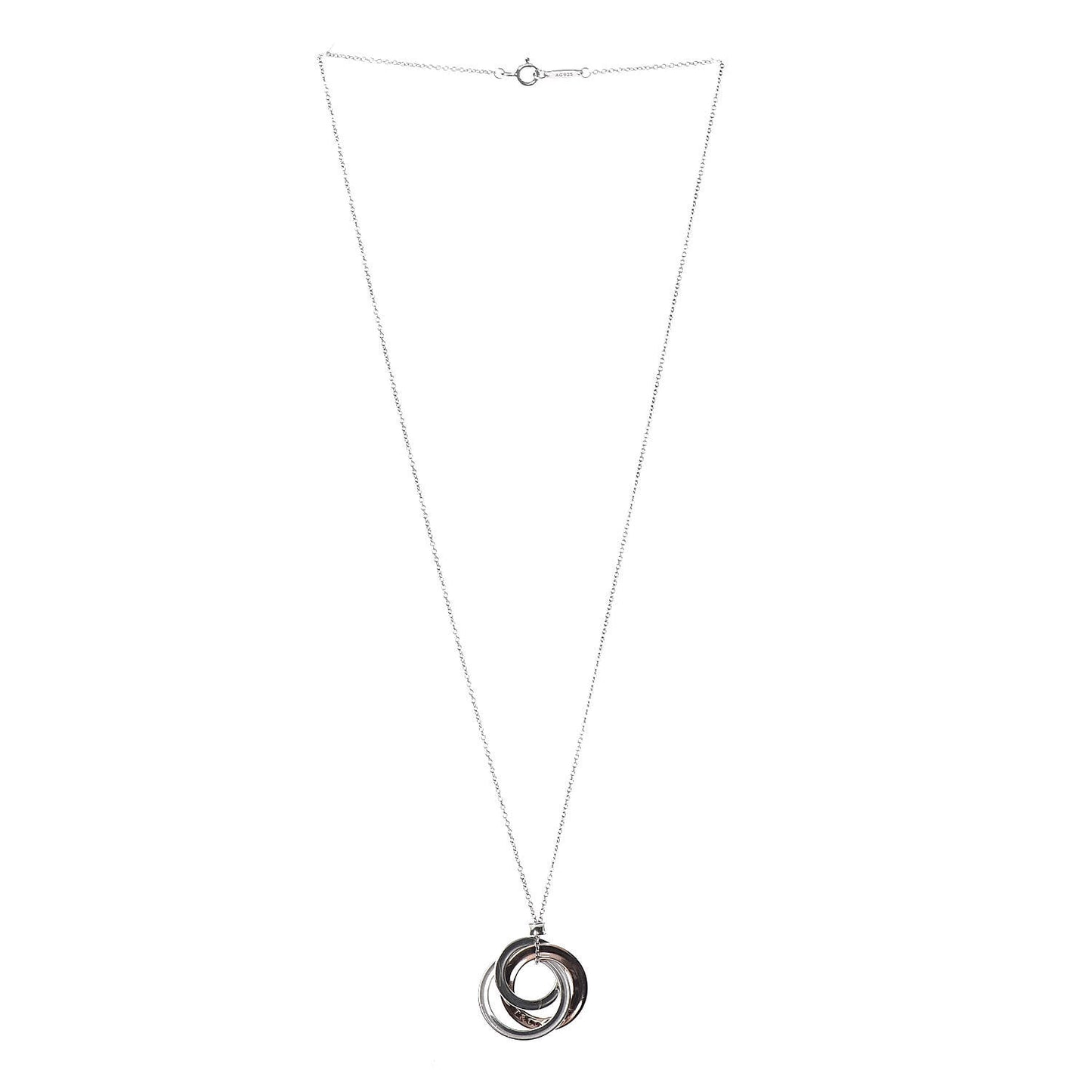Sterling Silver Rubedo Small Interlocking Circles Pendant Necklace