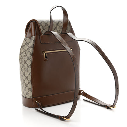 Gucci GG Supreme Monogram Calfskin Horsebit 1955 Single Buckle Backpack Beige Brown Sugar 3 of 9
