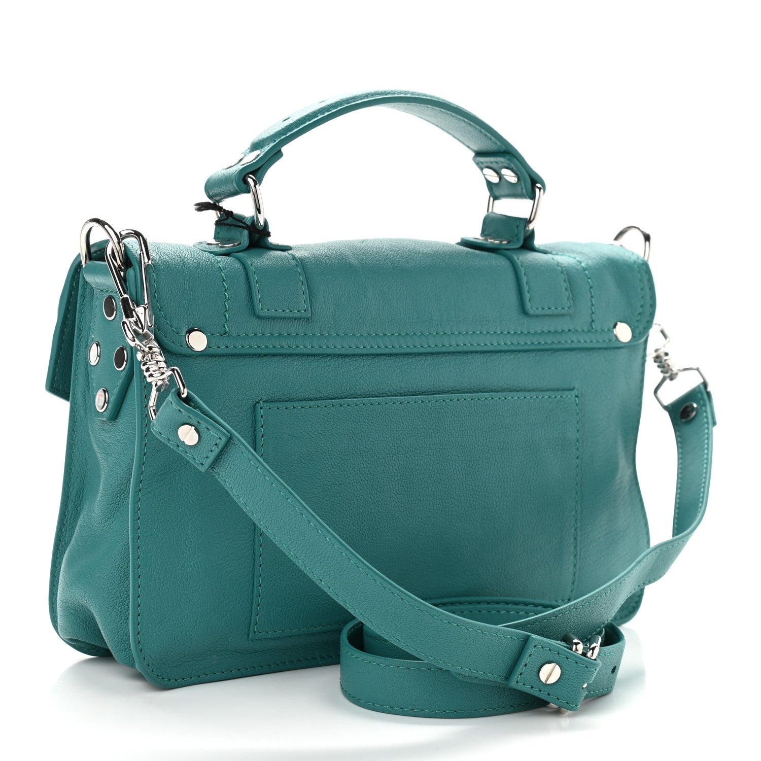 Proenza Schouler Lambskin Tiny PS1 Satchel Teal 2 of 8
