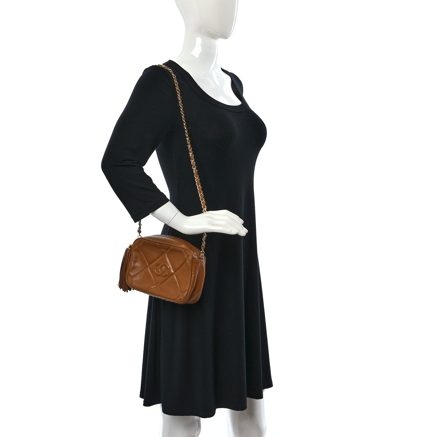 Chanel Lambskin Quilted Tassel Camera Bag Brown 2 of 11