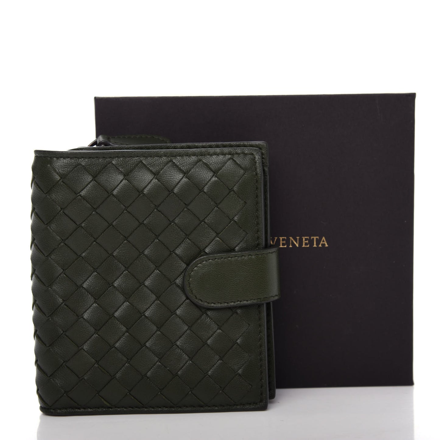 Nappa Intrecciato Mini Wallet Moss