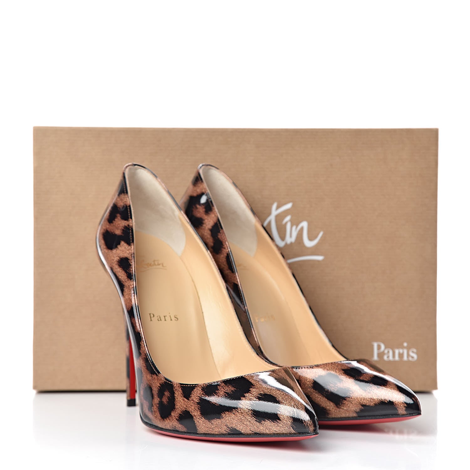 Christian Louboutin Patent Glitter Leopard Print Pigalle Follies 100 Pumps 37.5 Gold 10 of 10