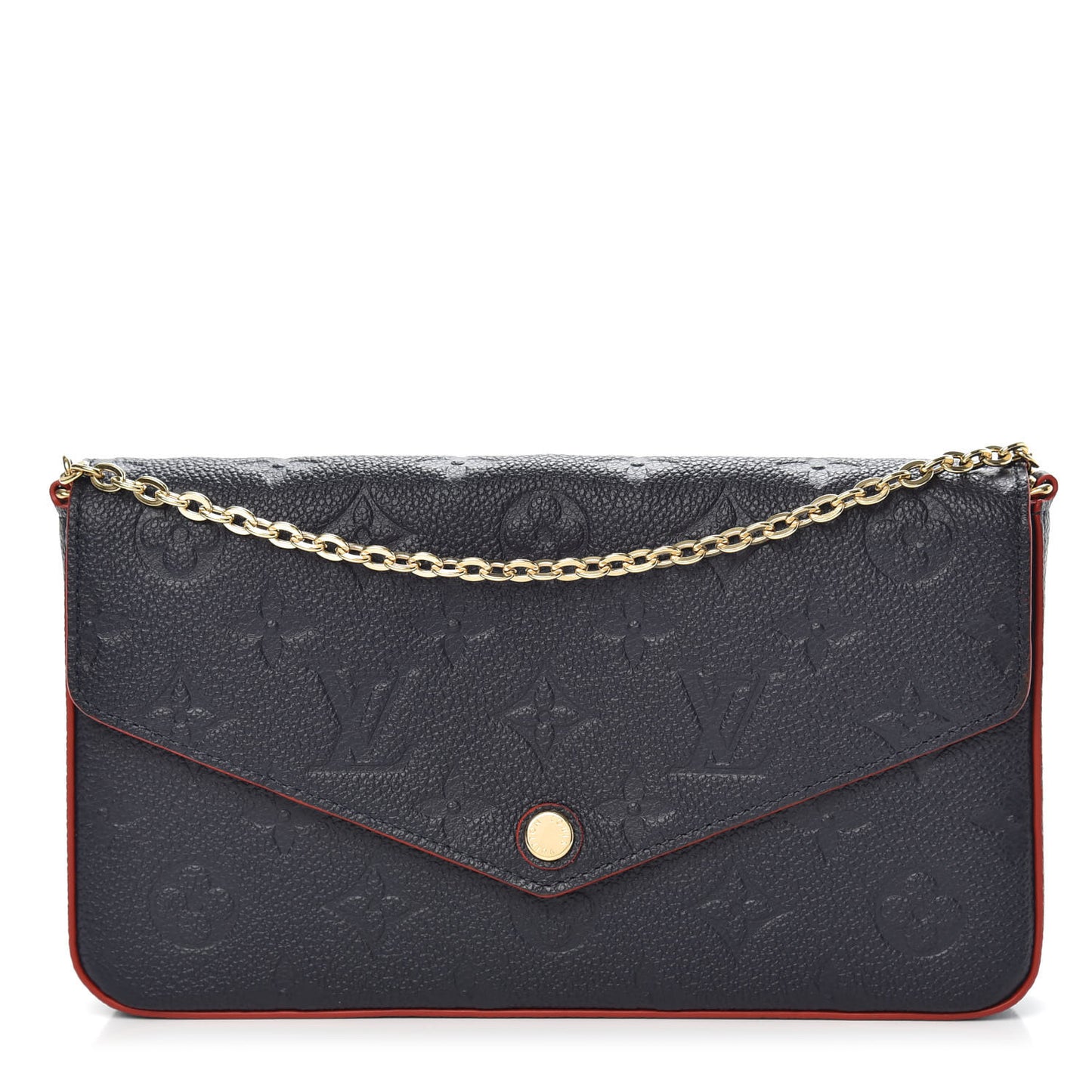 Empreinte Pochette Felicie Chain Wallet Marine Rouge