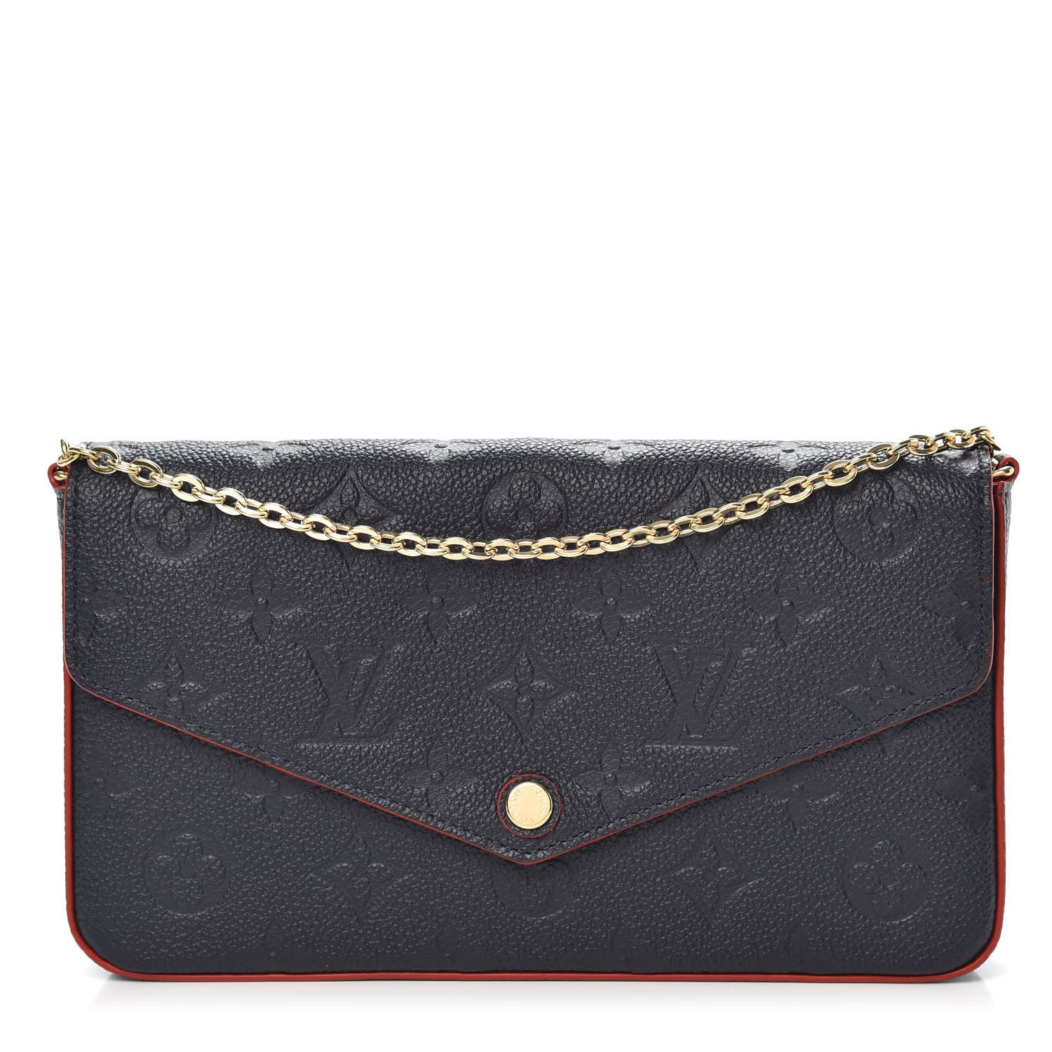 Louis Vuitton Empreinte Pochette Felicie Chain Wallet Marine Rouge 1 of 10