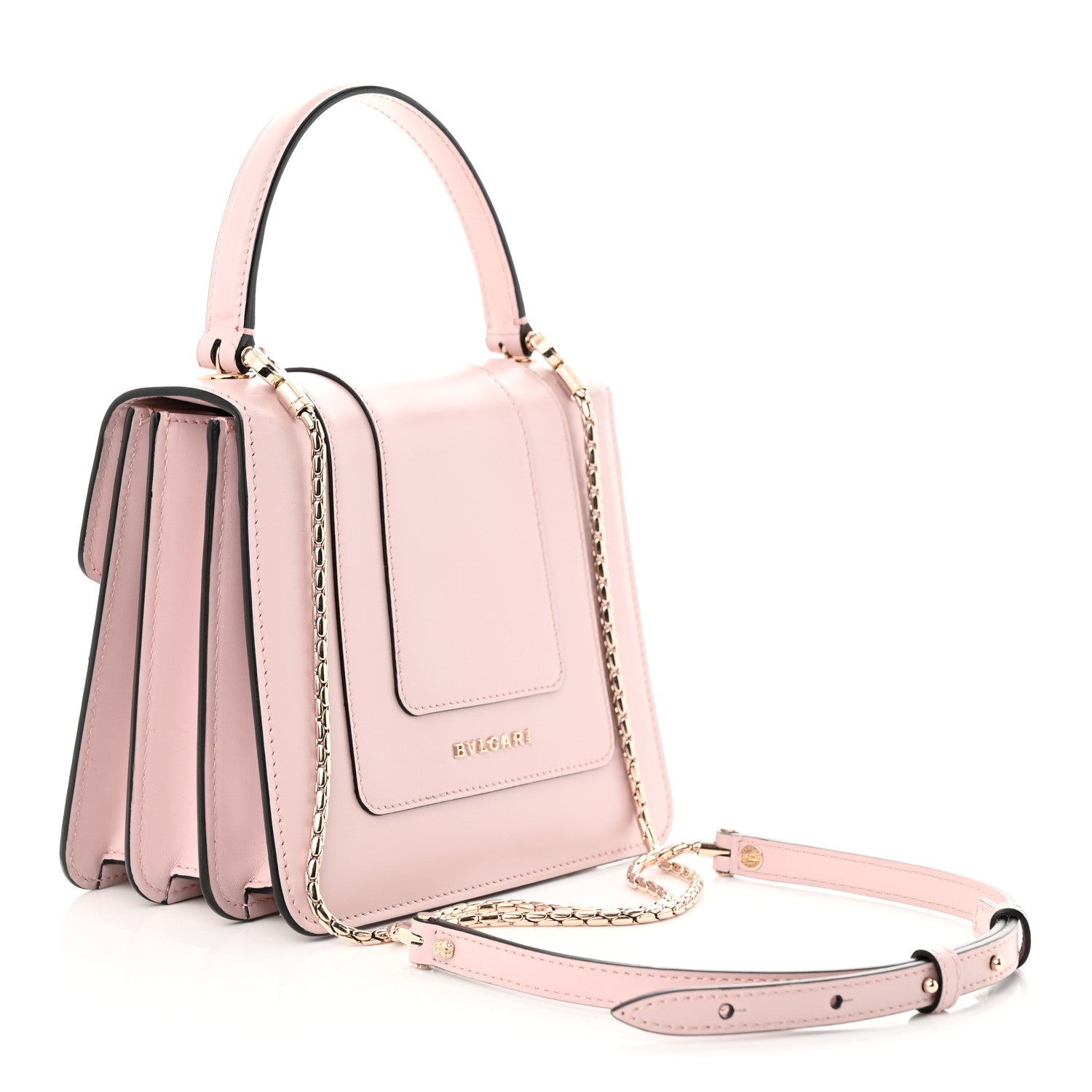 Bulgari Calfskin Serpenti Forever Top Handle Crystal Rose 3 of 12