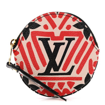 Louis Vuitton Monogram Giant Crafty Round Coin Purse Creme Rouge 1 of 7