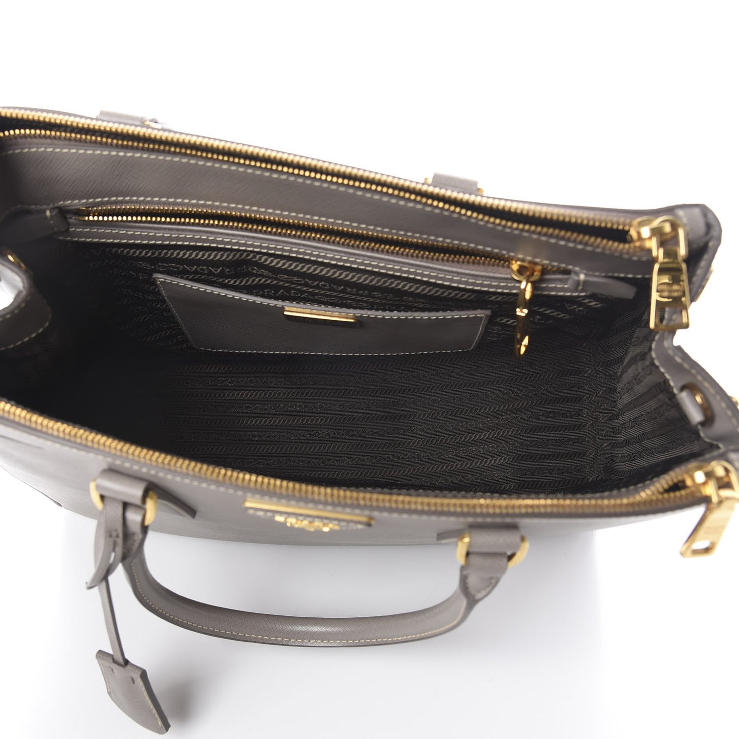Saffiano Medium Galleria Double Zip Tote Argilla