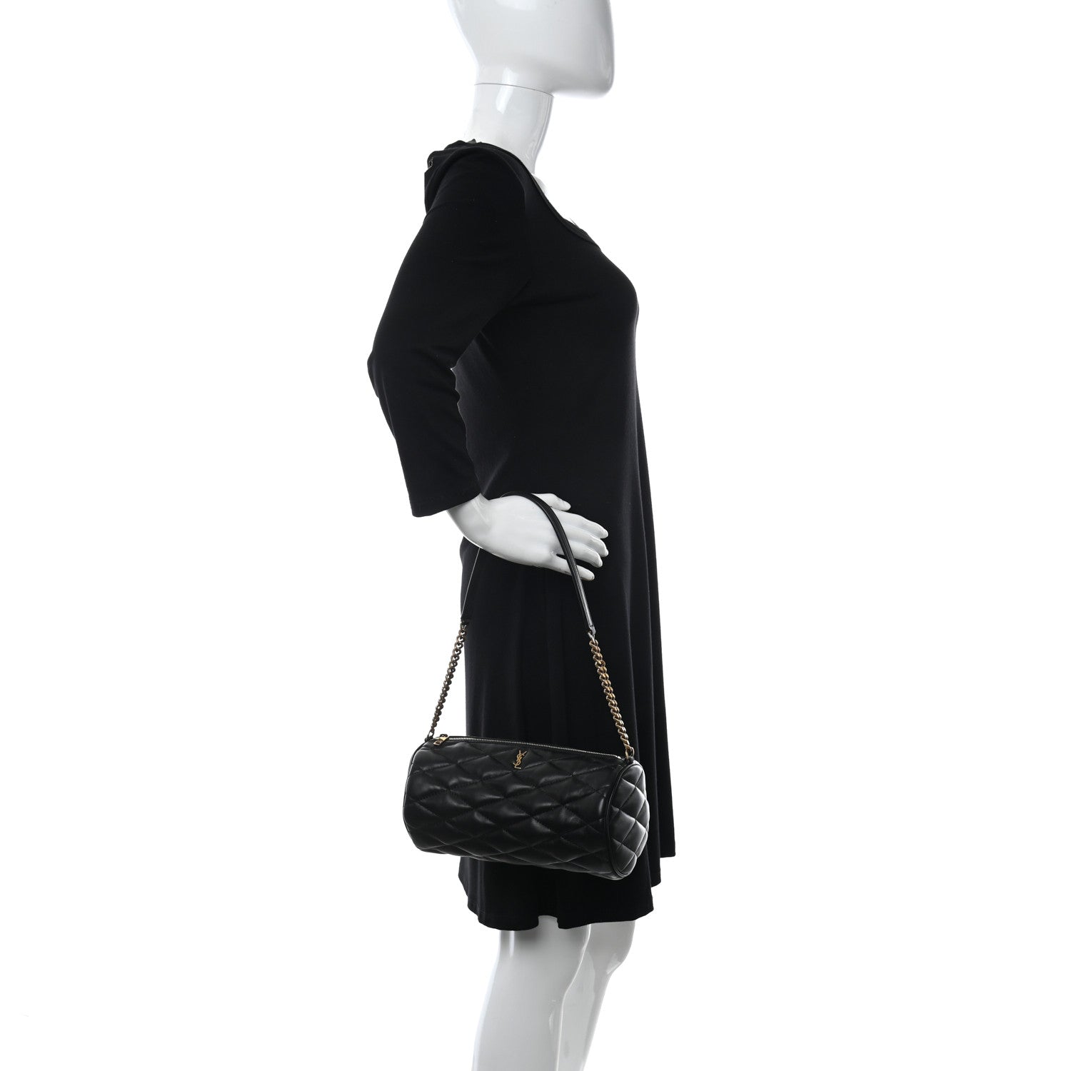 Saint Laurent Lambskin Monogram Small Sade Tube Bag Black 2 of 10