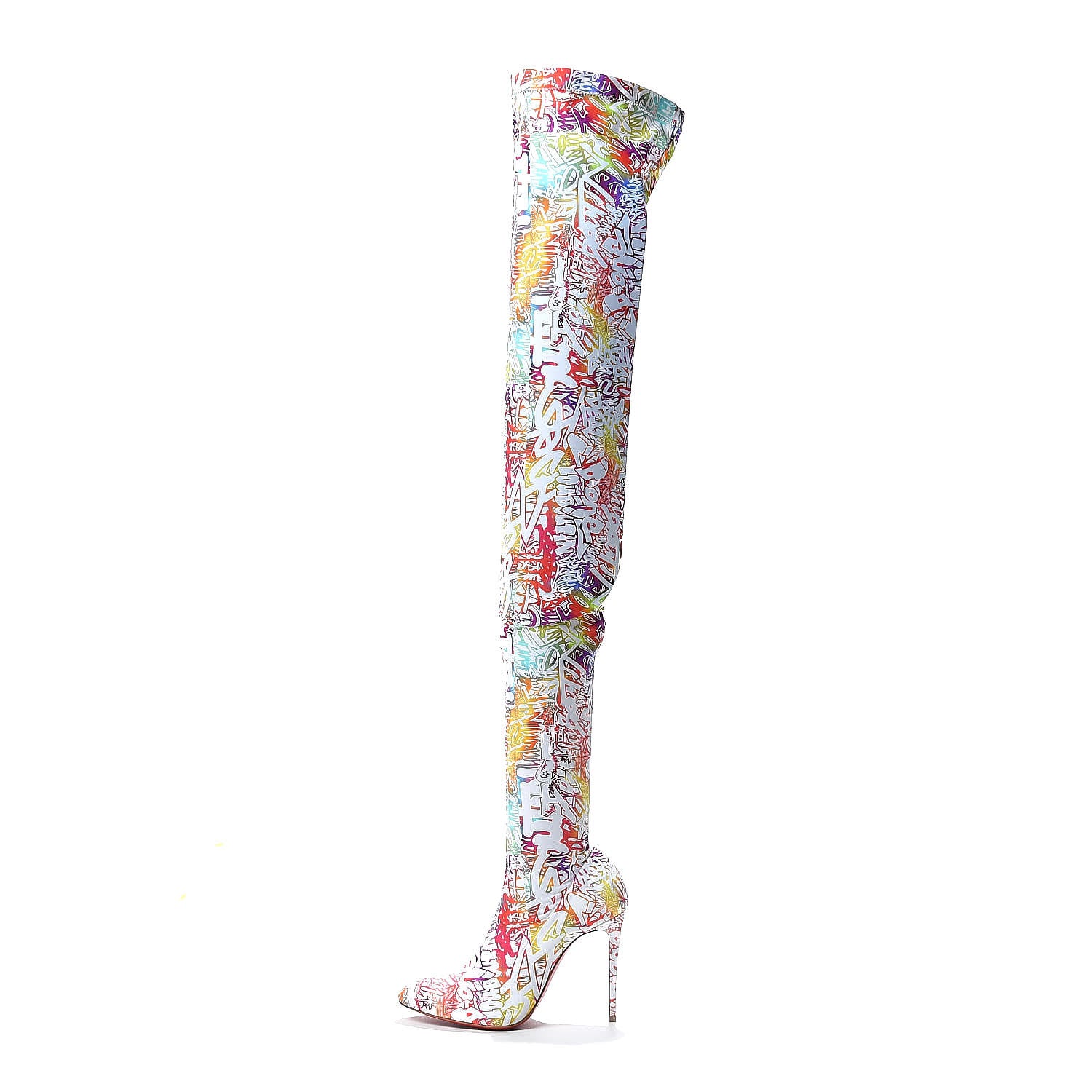 Christian Louboutin Lycra Wallgraf Gravitissima 100 Thigh High Boots 36 Multicolor 1 of 7