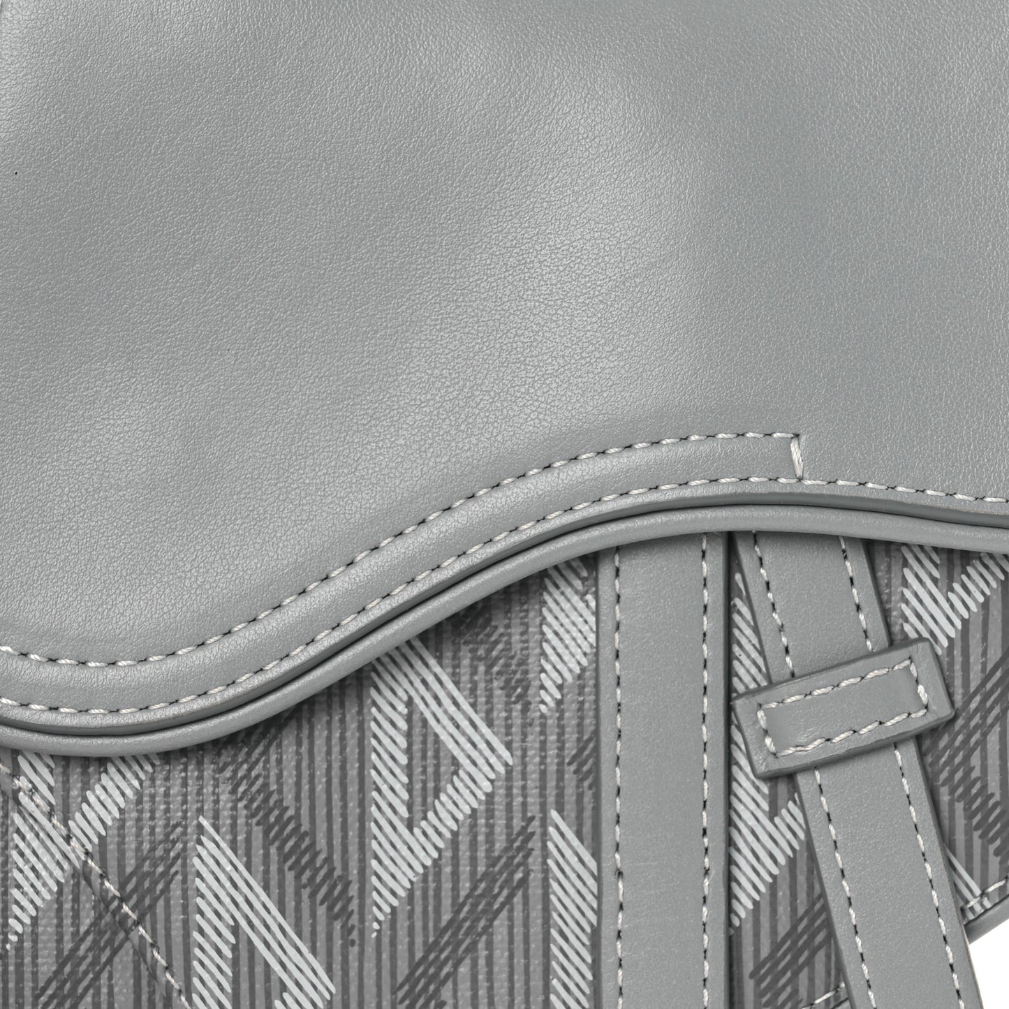 Coated Canvas CD Diamond Mens Mini Saddle Bag Grey