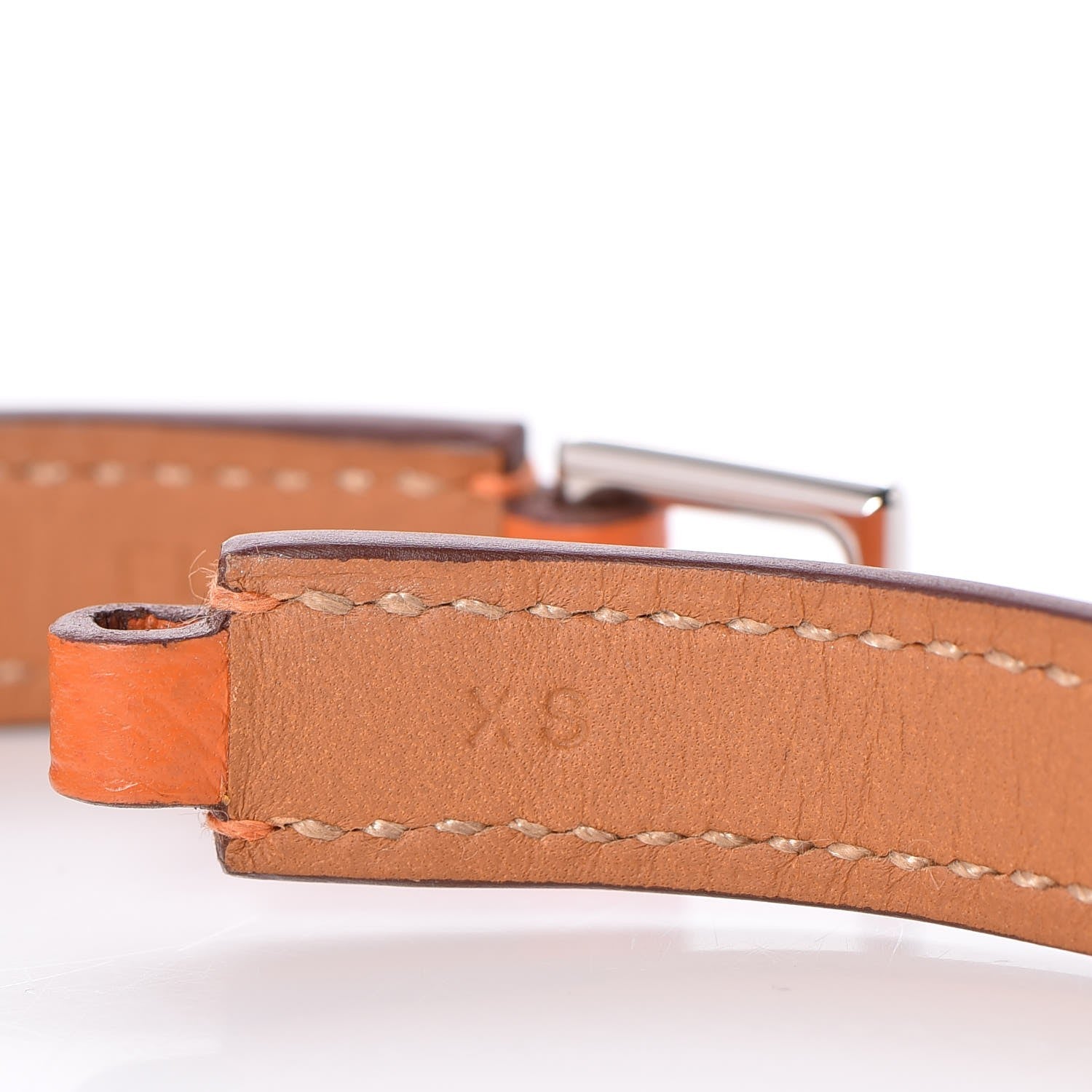 Hermes Epsom Rivale Double Tour Bracelet XS Orange 5 of 6