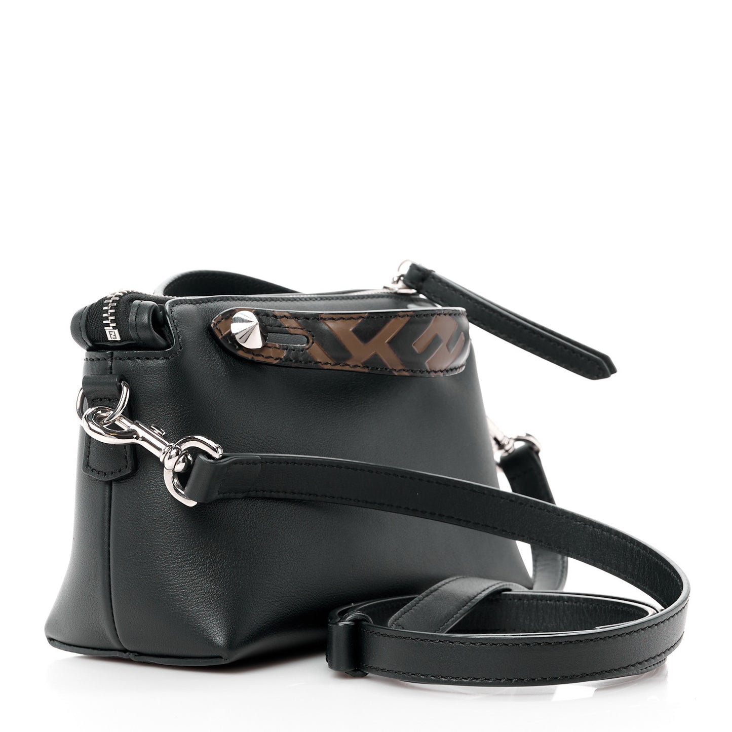Vitello Dolce Bi-Color FF 1974 Embossed Mini By The Way Boston Bag Black Maya