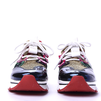 Christian Louboutin Glitter Sunset Specchio Donna Red Runner Spike Flat Sneaker 37 Multicolor 2 of 11