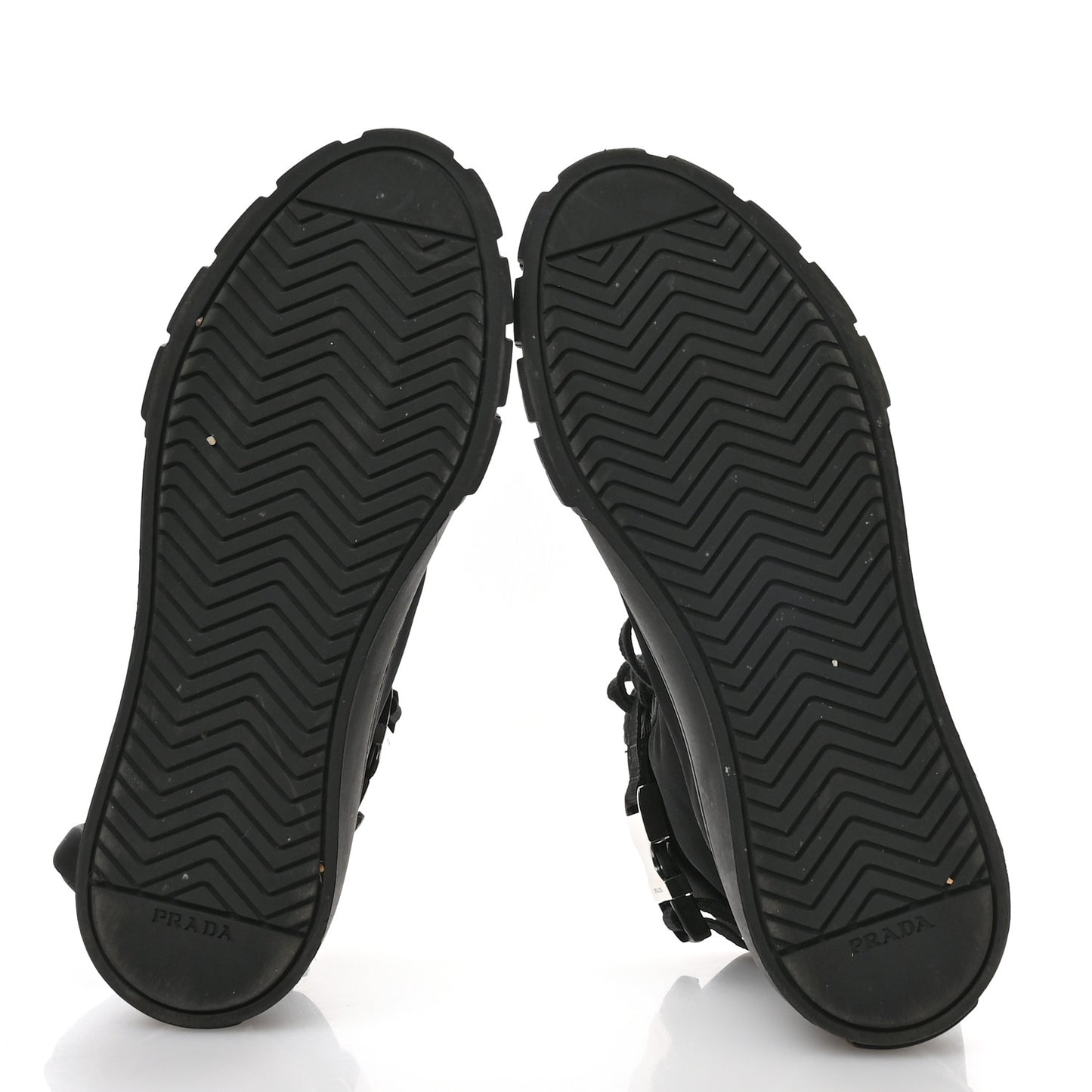 Re-Nylon Gabardine Triangle Womens Wheel Pouch Pocket High Top Sneakers 39 Black