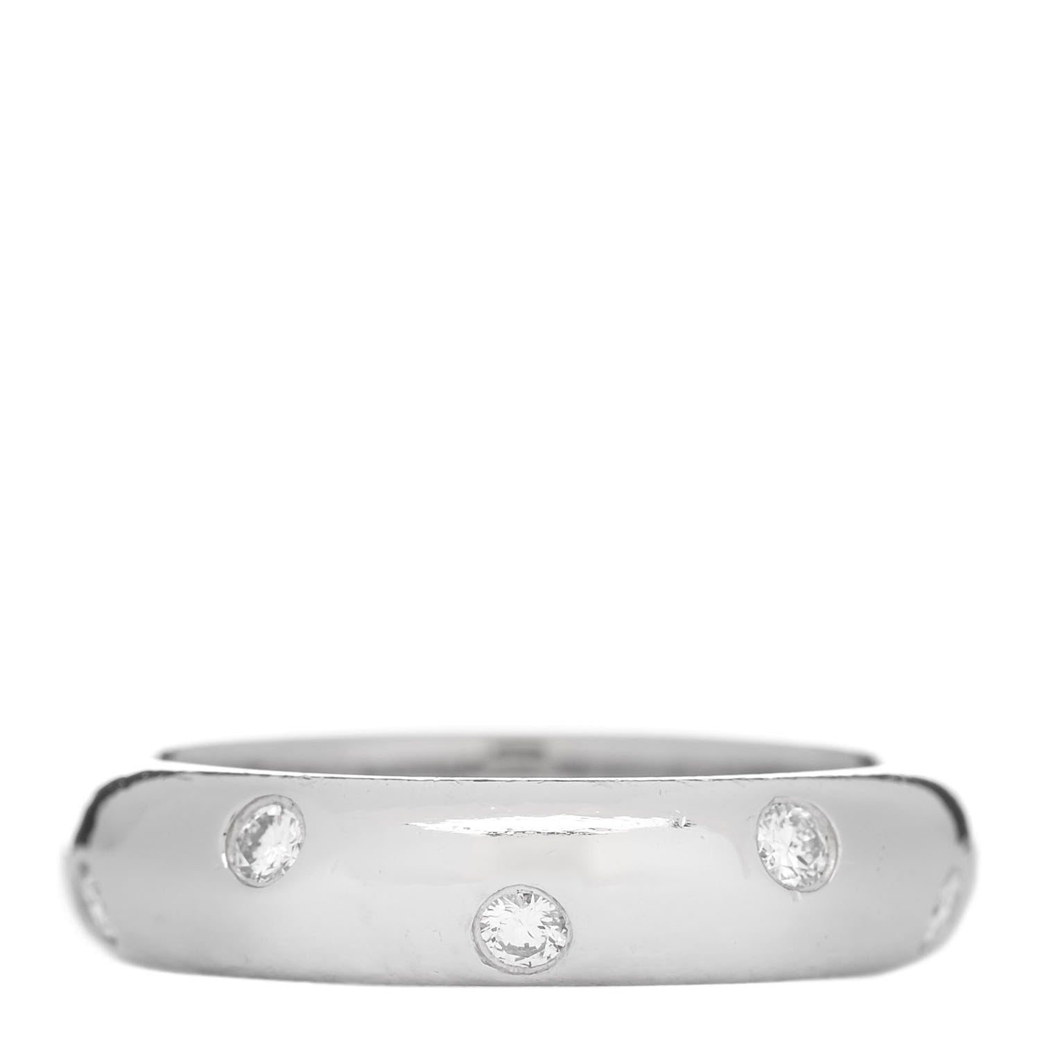Tiffany Platinum Diamond 4mm Etoile Band Ring 49 4.75 1 of 5