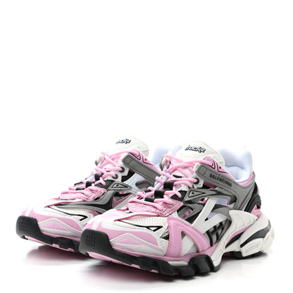 Balenciaga Rubber Mesh Tri-Color Womens Track.2 Open Sneakers 41 Pink Grey White 3 of 9