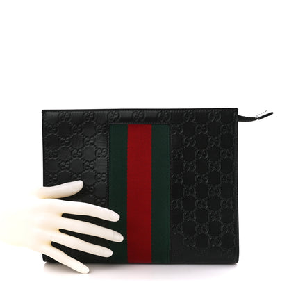 Gucci Guccissima Signature Web New Web Cosmetic Case Black 2 of 10