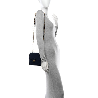 Chanel Jersey Lambskin Quilted Mini Square Flap Navy 2 of 16
