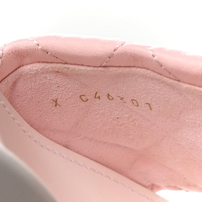 Chanel Lambskin Quilted CC Chain Mules 38 Light Pink White 8 of 8