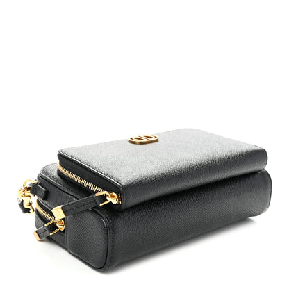 Christian Dior Grained Calfskin Caro Double Pouch Black 4 of 11