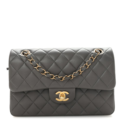 Chanel Lambskin Quilted Small Double Flap Grey 1 of 10