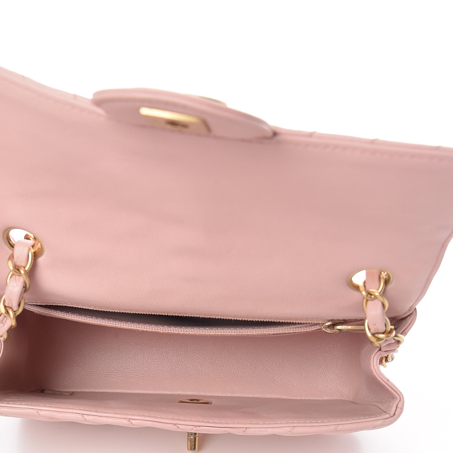 Chanel Calfskin Chevron Quilted Mini Rectangular Flap Light Pink 5 of 11