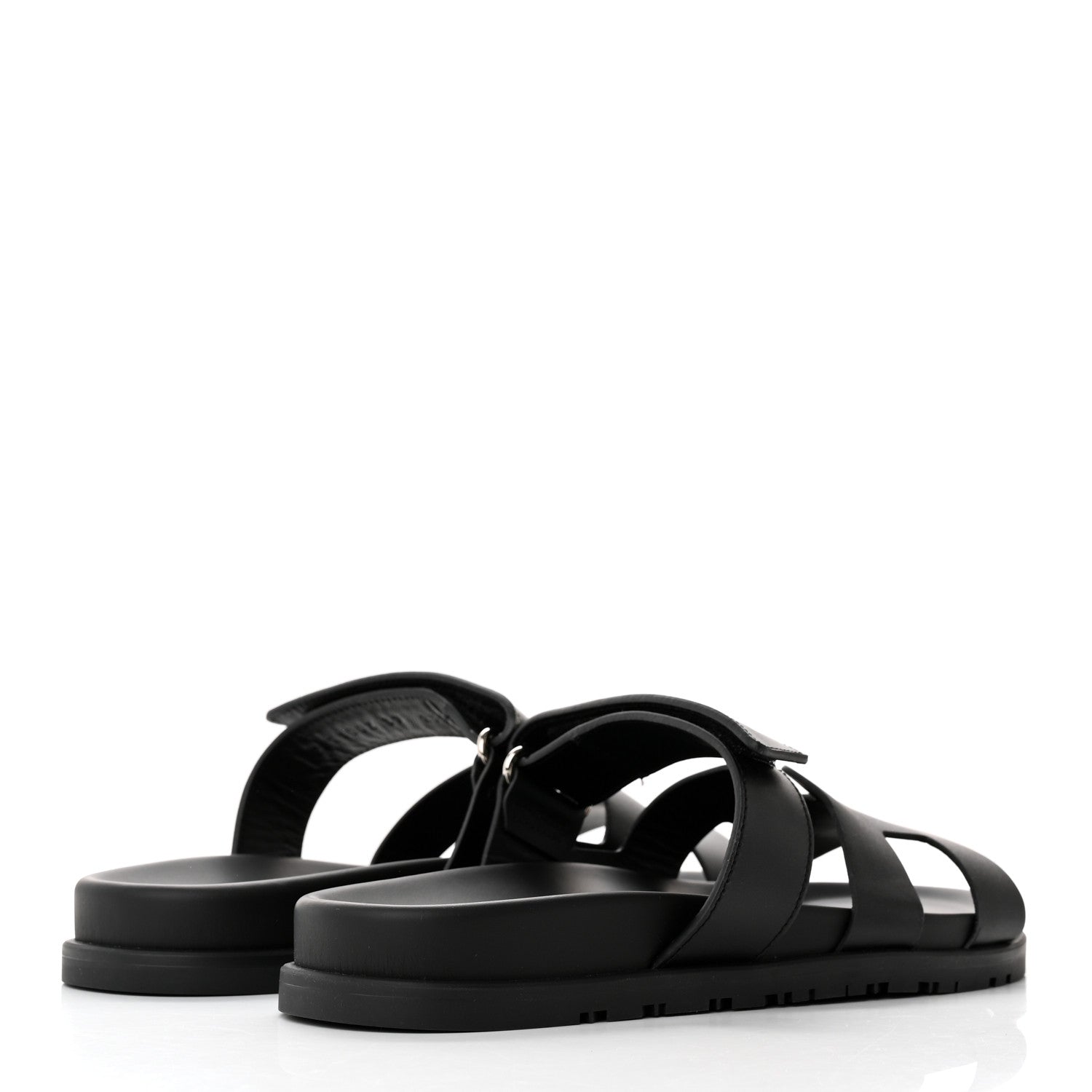 Hermes Calfskin Womens Chypre Sandals 39 Black 5 of 15