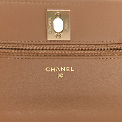 Chanel Lambskin Quilted Trendy CC Wallet On Chain WOC Beige 6 of 13
