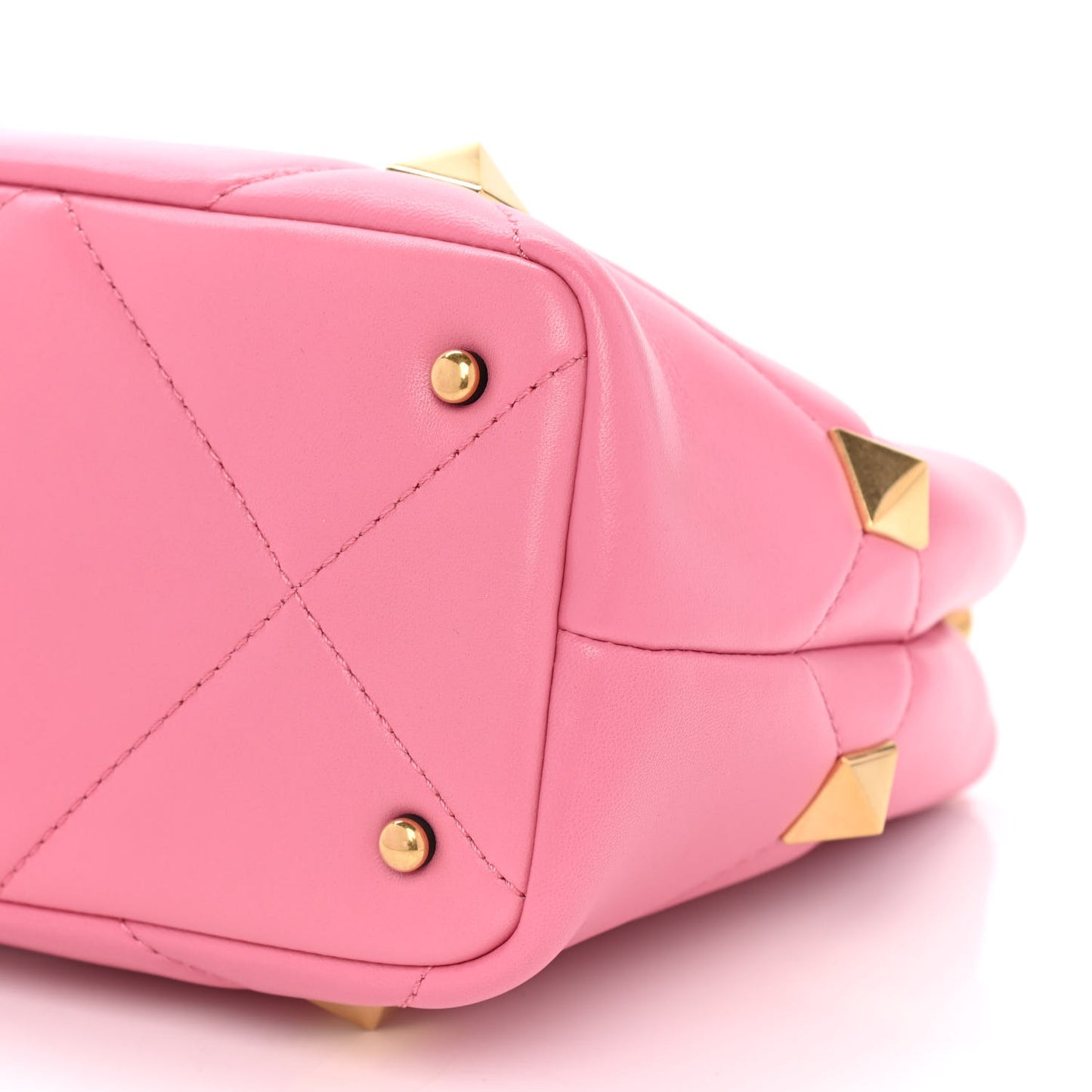 Nappa Small Roman Stud The Handle Bag Flamingo Pink