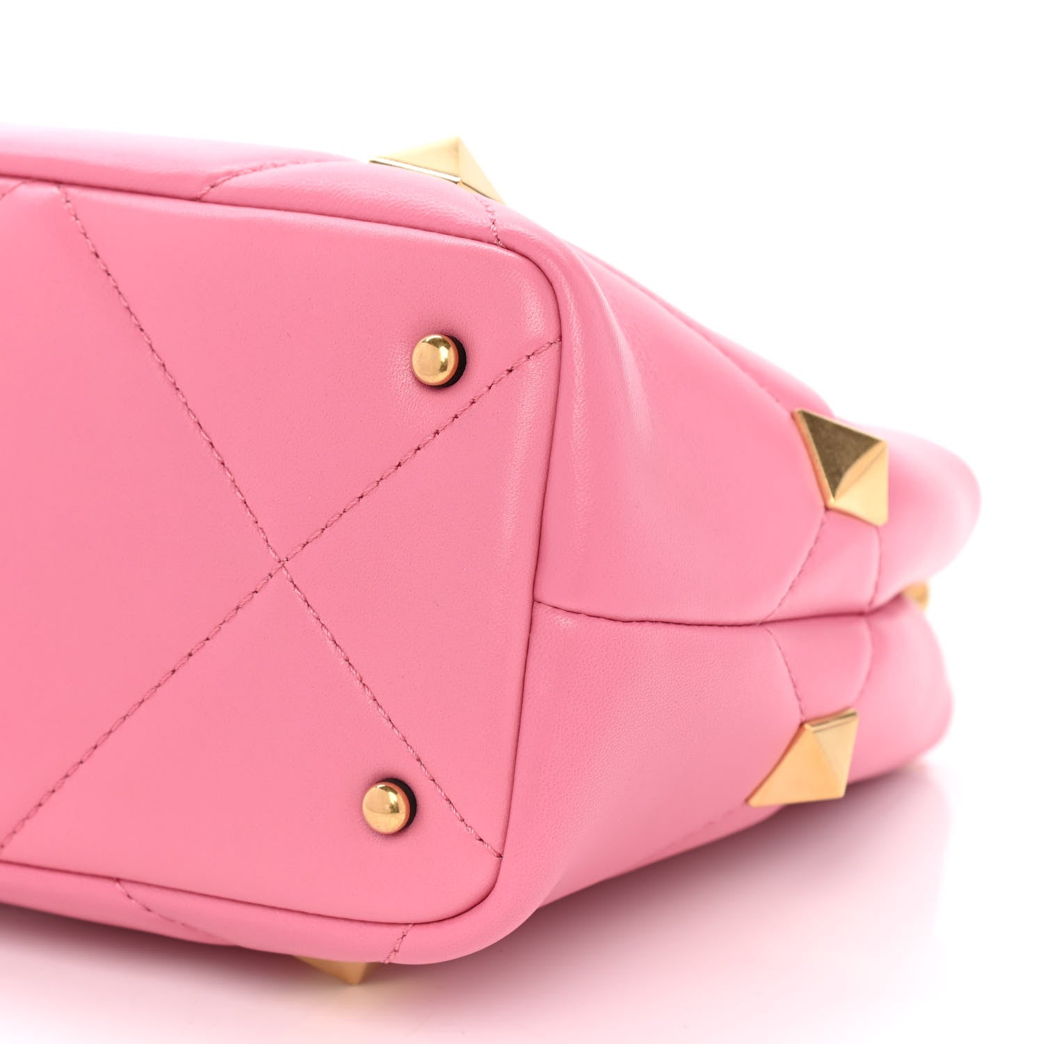 Valentino Garavani Nappa Small Roman Stud The Handle Bag Flamingo Pink 9 of 11