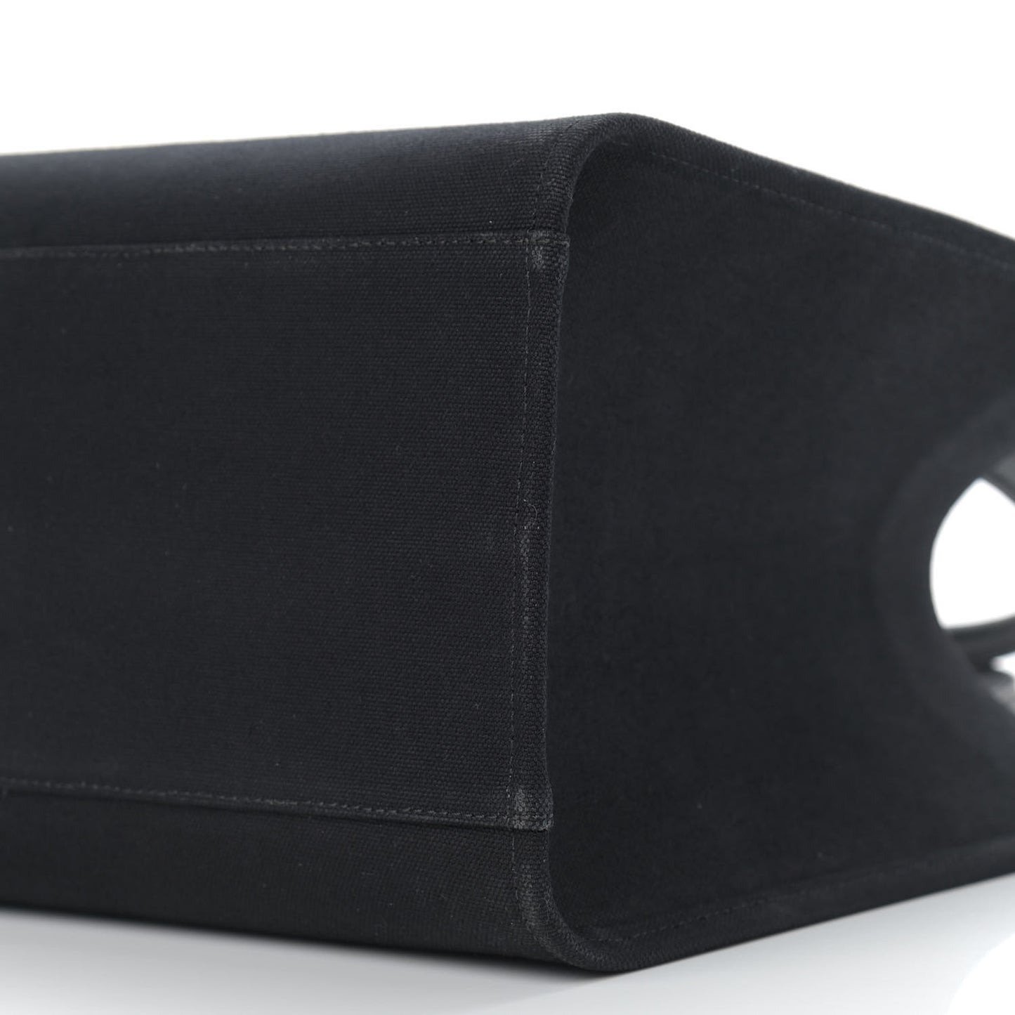 Canvas Suppler Calfskin Cabas GV Signature Tote Black