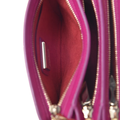 Christian Louboutin Calfskin Small Triloubi Paris Spikes Chain Bag Fuchsia 7 of 10