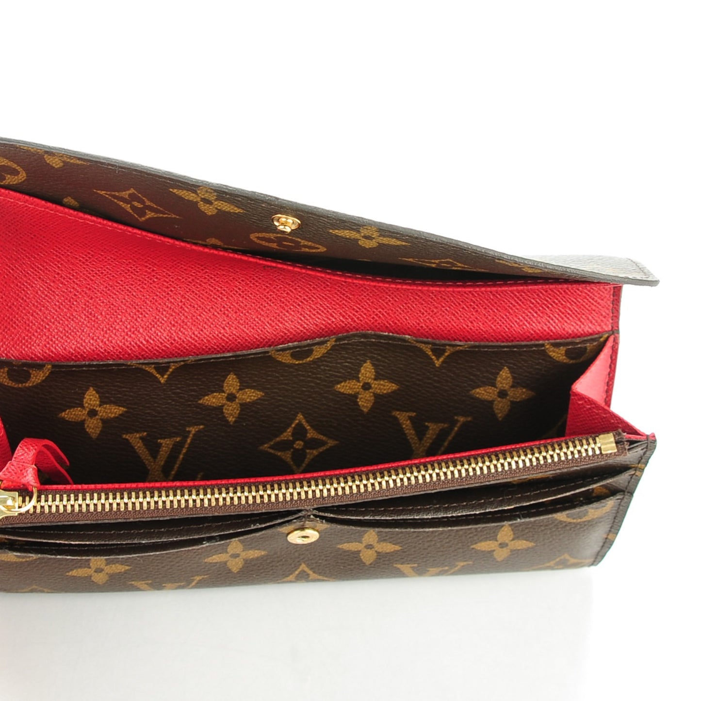 Monogram Emilie Wallet Red