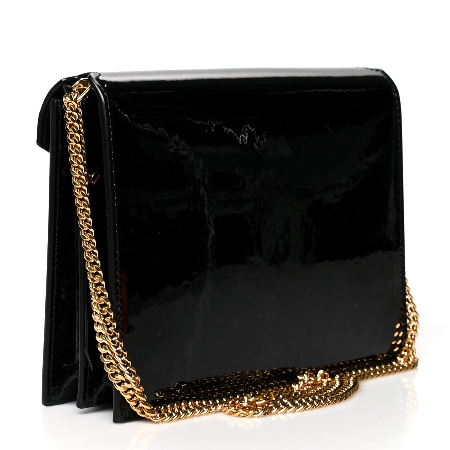 Saint Laurent Patent Monogram Cassandra Clasp Bag Black 2 of 9