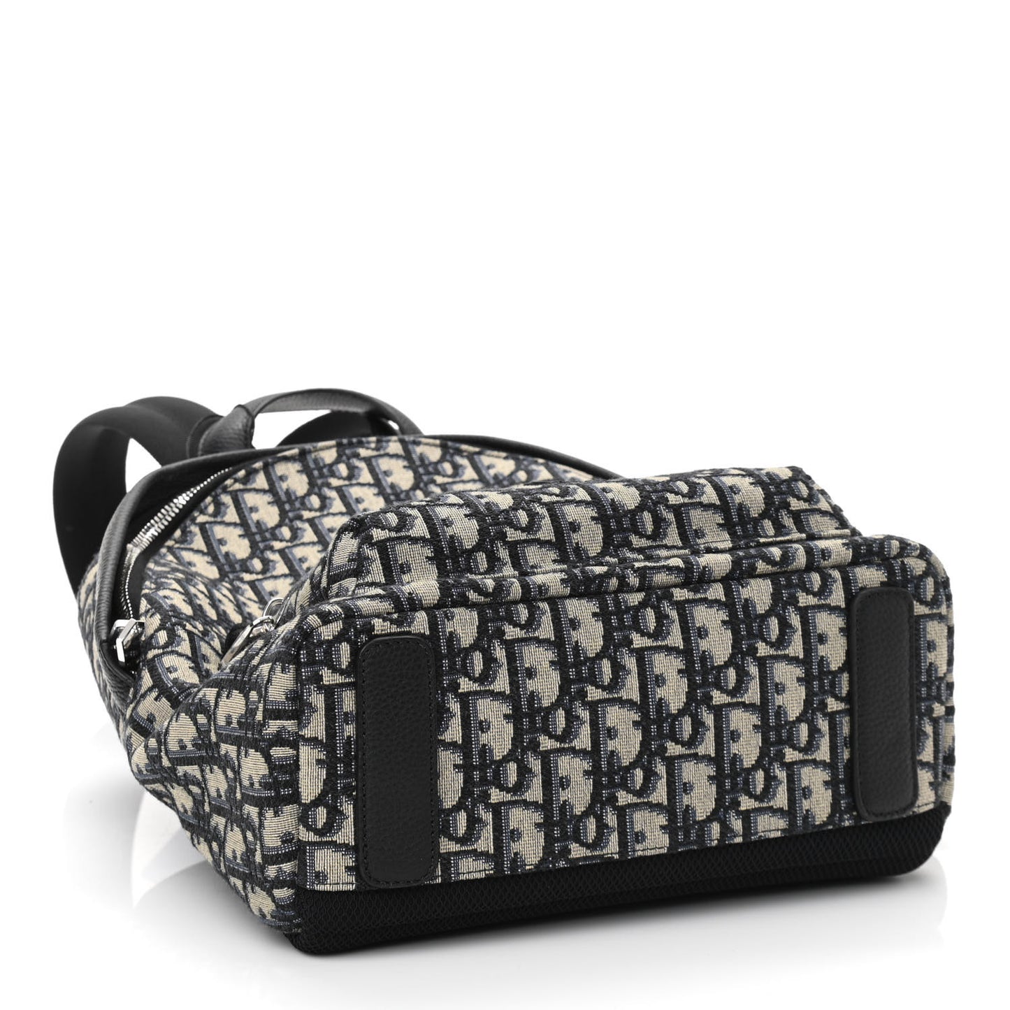 Oblique Calfskin Rider Backpack Beige Black